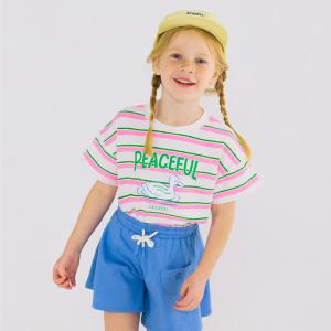 [아이러브제이] 피스풀 스트라이프 반팔 티 JWUTO48