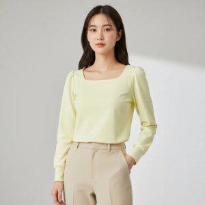 스퀘어 핀턱 퍼프소매 블라우스 AQ1WB240