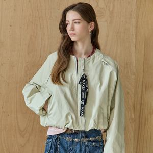 [MAXZA] 로고 테잎 래글런 절개 벌룬 집업 점퍼