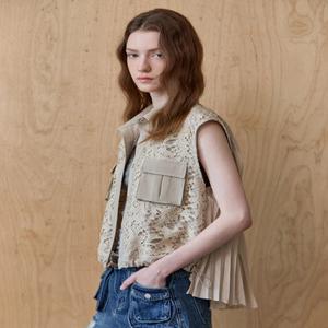 [MAXZA] 백사이드 플리츠 레이스 플랩포켓 베스트