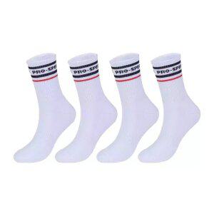 프로스펙스 컬러라인 쿠션 중목 스포츠양말 남 블랙/레드 4팩