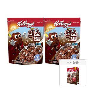 켈로그 오곡 첵스초코 스노우초코볼, 420g, 2개 + 증정(쿠키앤크림 120g, 1개)