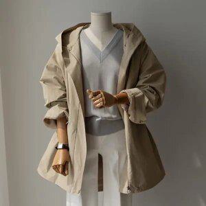 (안나앤모드) jade 후드 사파리[자켓BT347]