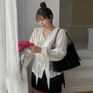 [제작/빅사이즈]이블렛 이본느 스카프 시스루 블라우스 제이스타일