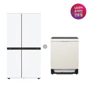LG 디오스 AI 오브제컬렉션 냉장고 (양문형) + LG 디오스 식기세척기 (S836MQQ012 + D