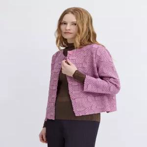 [플리츠미][최초가 239000원] 지오메트릭 자수 버튼 숏 자켓_PPJKS026013