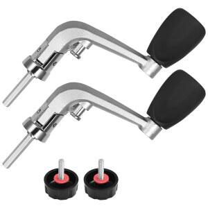 바이브도르 2PCS 낚시 손잡이 회전 교체 블랙 고무 그립 나사 2개 와셔 포함 1000 4000 시리즈용