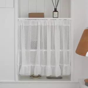 [더프리그]도트 쉬어 쉬폰 작은창 중문 주방 문 가리개 바란스 미니 커튼