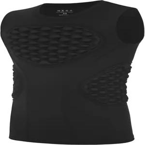 푸쿠아오 유소년 축구 야구 패딩 압축 셔츠 소년 가슴 보호대 심장 흉골 갈비뼈 소프트볼 라크로스용