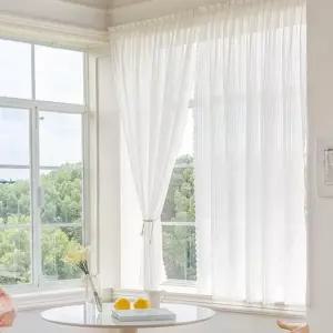 [지사안전] 커튼 커튼 붙이는 베란다 안방 창문 가리개 (본품)