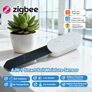 Zigbee 토양 수분 테스터, 조도 센서 온도 습도 측정기 Tuya Smart Life 2MQTT용 실시간 모니터