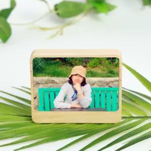 초록나무공방 고급 원목 납골당 추모 액자 미니 봉안당 꾸미기 영정사진(고무나무 75 x50mm)