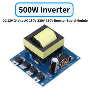 500W 순수 사인파 인버터 DC-12V-24V에서 AC-180V-220V-380V로 변환 부스터 보드 모듈 가정용 다기능 배터
