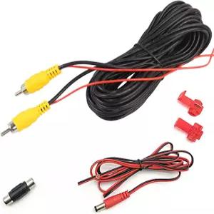 RCA 비디오 케이블 백업 카메라 확장 100 차폐 여성 대 커플러 전원 후방 DVD 플레이어 TV 박스 블랙
