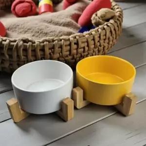 [반려] 받침 고양이 식기 원목 밥그릇 강아지 반려동물 스탠드