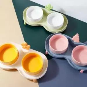 [반려] 식탁 2구 강아지 고양이 물그릇 애견 식기 밥그릇