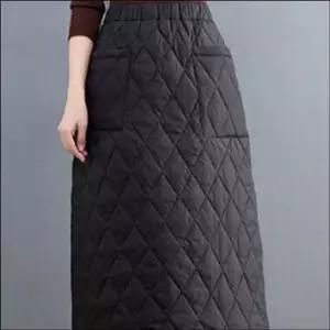 여자 겨울 패딩치마 누빔 퀼팅 밴딩치마 방풍 보온
