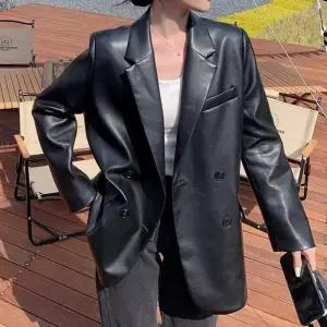 ONM 투버튼 가죽자켓 세미오버핏 레더자켓 스타일리쉬