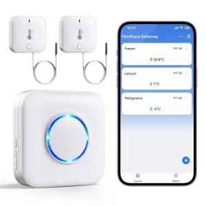 앱 알림 기능이 있는 WiFi 냉동고 경보 온도계 무선 냉장고 온도 센서 90dB 소음 구독료 없음 주방 어항