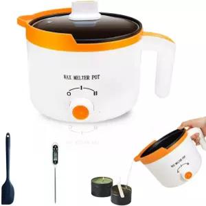 온도계가 있는 WcoDusak 전기 왁스 용광로 양초 제조를 위한 스파우트가 - 대두 및 밀랍 빠르고 고른 설계