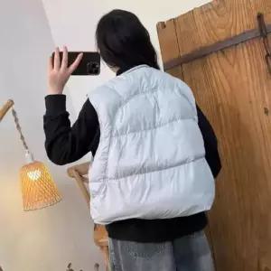 여친 캐주얼 베스트 다운 조끼 라운드넥 기모 민소매 ST1
