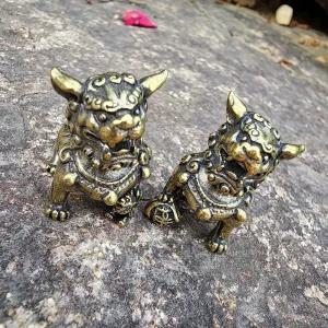 구리 액막이 사자상 해태상 한쌍