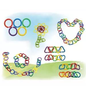 쌓기 연결 고리 끼우기 3살 유아 장난감 선물 보관함 포함