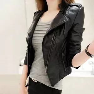 오버가죽핏자켓 여성가죽자켓 슬림핏가죽자켓 블랙재킷 라이더자켓  [mW72ACAE]