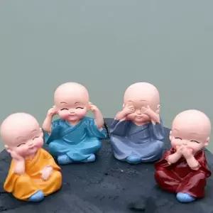 차량용 불상 동자승 피규어 레진 불상 장식품 집들이선물 인테리어 대시보드 자동차 진열장 사무실 탁상용