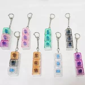 투명 3구 키캡키링 딸깍이 키보드 클리커 백참 스퀴시