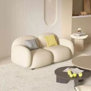 구름소파 곡선 양가죽 라운드 좁은 원룸 1인 공 자취방 푹신한 2인용 북유럽 인테리어 흰색