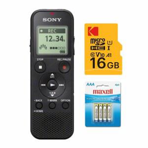 ICD PX370 번들 16GB 음성 마이크로SDHC 어댑터 3개 녹음기 카드 디지털