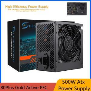 500W ATX 파워 서플라이 80Plus 골드 액티브 PFC 120mm 저소음 팬 미니 섀시 소형 컴퓨터 케이스 데스크탑