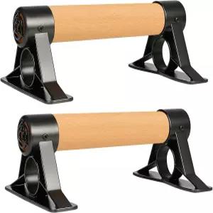 조이저 솔리드 나무 팔레트 바 튼튼한 금속 브래킷이 있는 미끄럼 방지 칼리스테닉스 핸드스탠드 피트니스