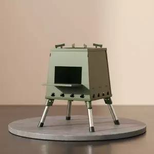 캠핑용 접이식 화목난로 35x47cm 고효율 우드스토브 불멍 화로대