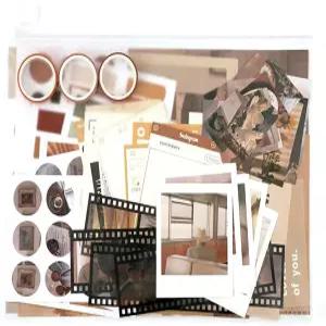 MAXLEAF 64PCS 리터러리 빈티지 인 스타일 스크랩북 불릿 저널 장식용 재료 팩 DIY 앨범 포스터 테이프