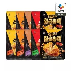 [CJ제일제당]고메 소바바치킨 순살 5종 10개(소이허니240g+양념240g+마쏘킥240g+레드핫240g+황금홀릭240g)