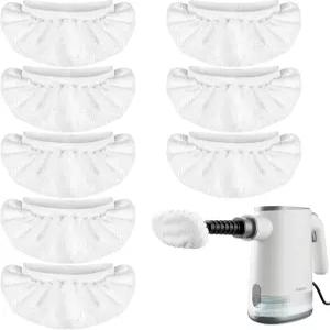 휴대용 스팀 클리너를 위한 TEEVOGO 8팩 범용 극세사 천 이중 재사용 및 세척 패드 비셀 스팀샷 바그너