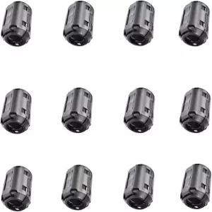 Colorsheng 12개 클립온 페라이트 링 코어 RFI EMI 소음 억제 케이블 직경 5mm 검은색