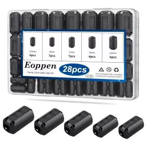 3mm 직경 케이블용 Eoppen 5 Values 페라이트 비드 클립온 코어 RFI EMI 소음 억제 클립 블랙