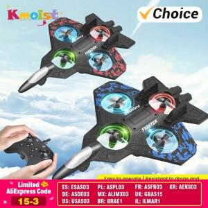 RC 글라이더 비행 장난감, 조명 제트 2.4G EPP 스턴트 원격 제어 폼 전투기 남자아이 어린이 생일 선물