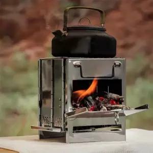 우드스토브 휴대용 간편 접이식 야외용 화목 난로 스텐 화롯대 미니화로대