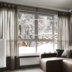 지퍼형 투명 방풍막 대 310x125 흰색/창문 바람막이 방풍비닐 막 커튼 방한 커텐 보온 단열 우풍차단