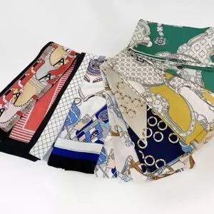 여성 모조 실크 미니 스카프 머리끈 가방끈장식 쁘띠스카프 스카프머리띠 예쁜스카프 패션스카프