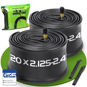 Hydencamm 2 /4 팩 20 /26x2.125 /2.40 자전거 튜브, 35mm AV 슈레이더 밸브가 장착된 내부 타이어 레버 2개가 부틸 /26x2.40 MTB /시티 바이크용 /2.20 /2.25 /2.30