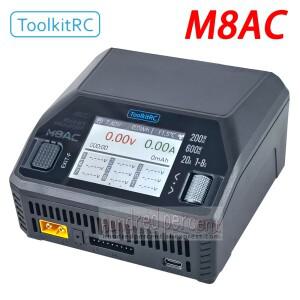 ToolkitRC M8AC 스마트 Lipo 배터리 충전기 방전기 AC 200W DC 20A 1-8S LiHV PD 65W FPV 모델 부품 자동차