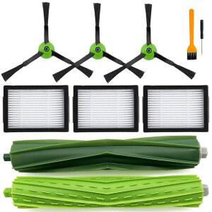 iRobot Roomba i3 i7 i4 i5 i5 j5 i6 i8 i2 J7 E5 E6 E7 I E 시리즈 진공청소기 교체 부품 액세서리, 롤러 브러시 1개, 필터 3개, 사이드 브러시 3개