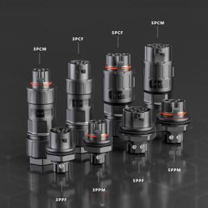 방수 케이블 커넥터, 3/5 핀 항공 암수 와이어 태양집열판집열판 인버터 AC 전원 공급 장치