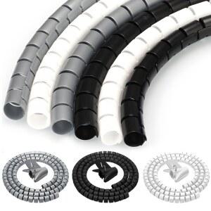 케이블 와이어 보호대 정리함 관리 파이프 라인 사무실 커버 2m 슬리브 코일 코드 튜브