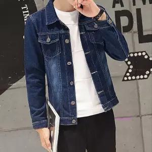 남자청자켓 청잠바 데님 남성 캐주얼 코디 봄자켓 간절기 진청 학생abc069